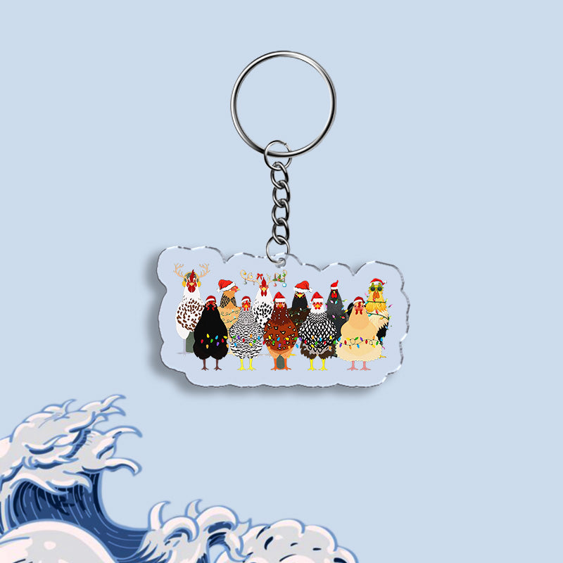 Tokyo-Tiger A Flock Of Christmas Chickens Keychain