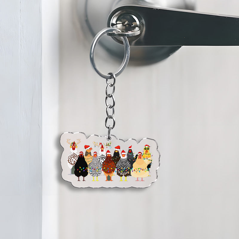 Tokyo-Tiger A Flock Of Christmas Chickens Keychain