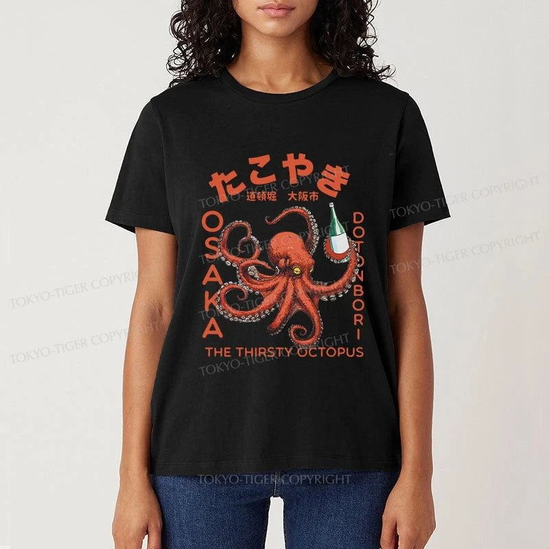 Tokyo-Tiger Octopus Drinks Soju Classic T-Shirt