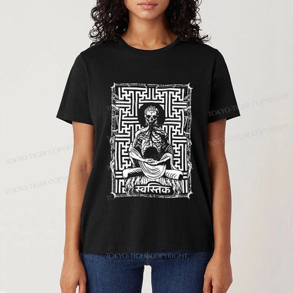 Tokyo-Tiger Sayagata Buddha Graphic Classic T-Shirt