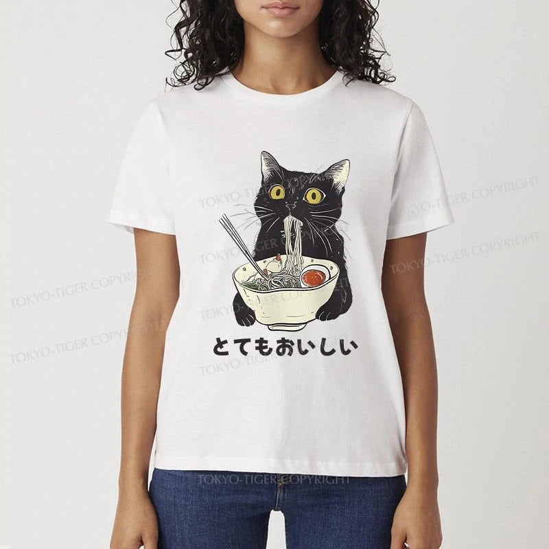 Tokyo-Tiger Cats Eat Ramen Noodles Classic T-Shirt