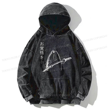 Tokyo-Tiger The Fish With The Knife Japanese Washed Hoodie