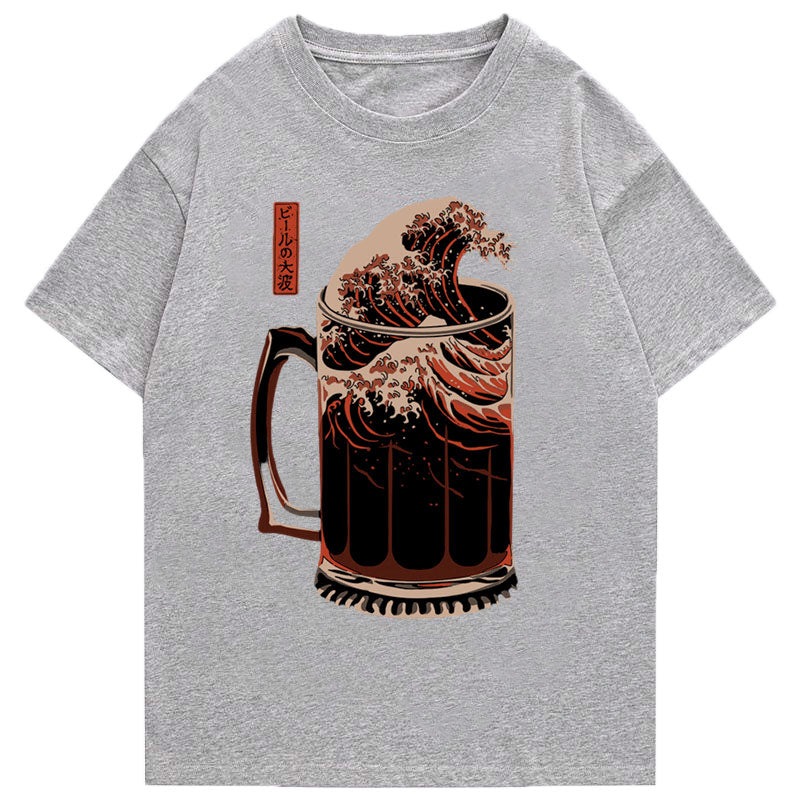 Tokyo-Tiger The Great Wave Off Beer Japanese Classic T-Shirt