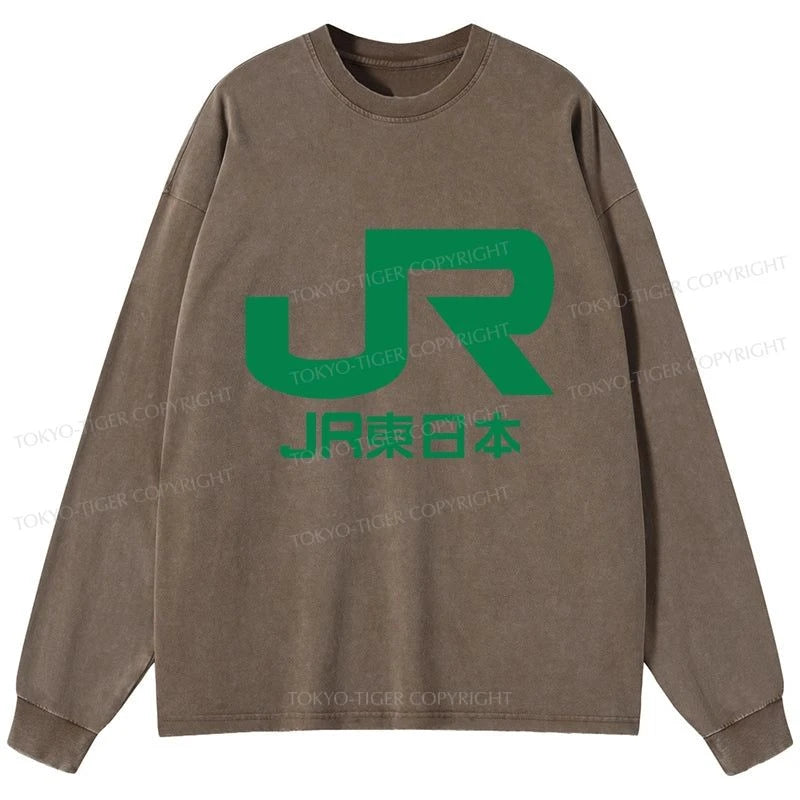 Tokyo-Tiger East Japan Railway Company Washed Long Sleeve T-Shirt