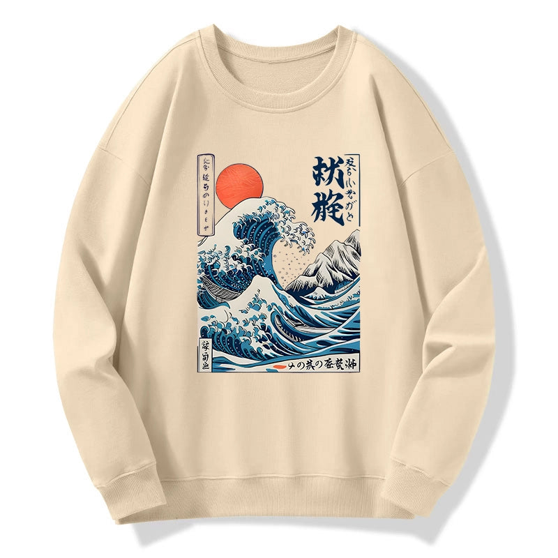 Tokyo-Tiger Ukiyo-e Ocean Waves Japan Sweatshirt