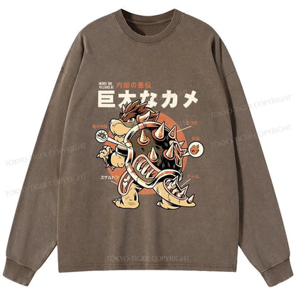 Tokyo-Tiger Vintage Kame Monster Washed Long Sleeve T-Shirt