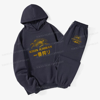 Tokyo-Tiger Japanese Beer Art Print Fleece Lined Hoodie Set