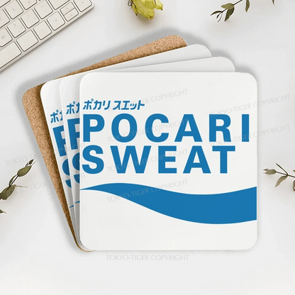 Tokyo-Tiger POCARI SWEAT Blue Coaster