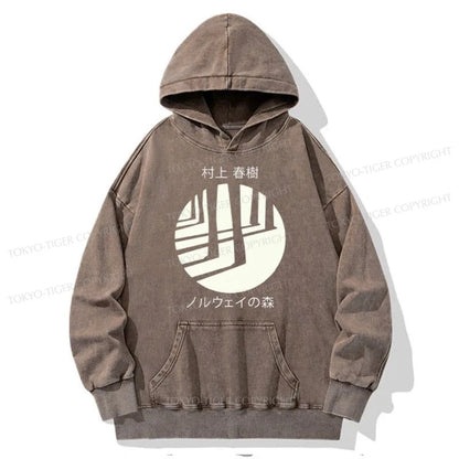 Tokyo-Tiger Norwegian Wood By Haruki Murakami Washed Hoodie