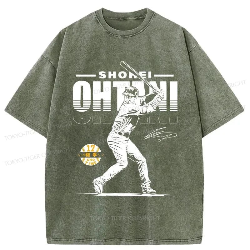 Tokyo-Tiger Retro Shohei Ohtani Japan Washed T-Shirt