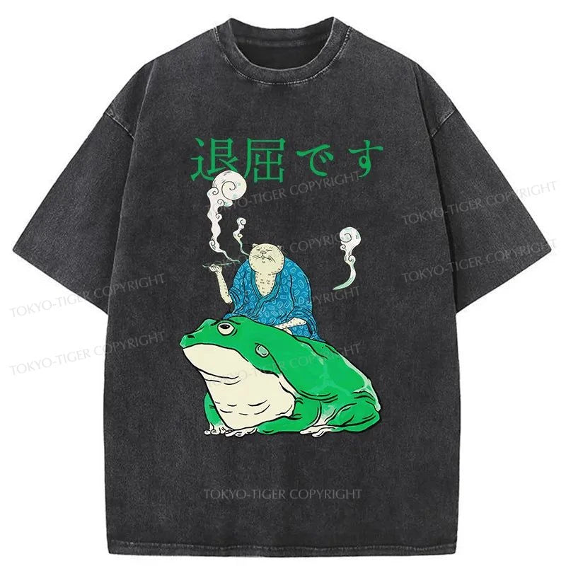 Tokyo-Tiger Boring People With Frogs Washed T-Shirt