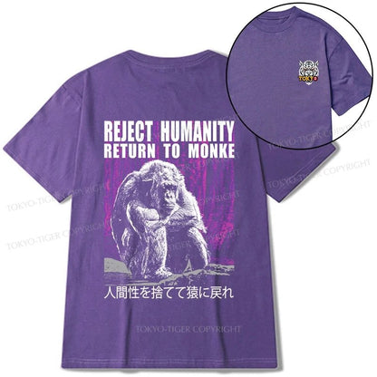 Tokyo-Tiger Reject Humanity Return To Monkey Front Back Classic T-Shirt