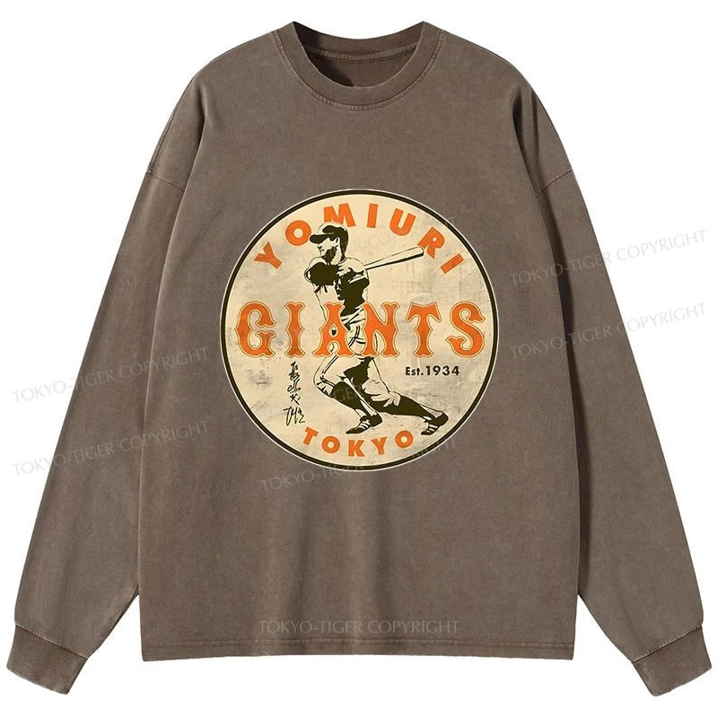 Tokyo-Tiger Yomiuri Giants Shigeru Nagashima Washed Long Sleeve T-Shirt