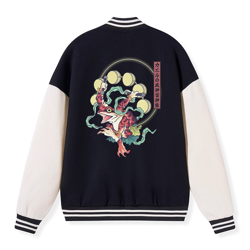 Tokyo-Tiger Frog Monster Japanese Embroidery Varsity Jacket