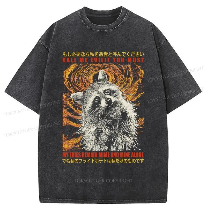 Tokyo-Tiger Greedy Raccoon Japanese Washed T-Shirt