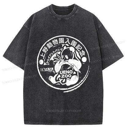 Tokyo-Tiger Ueno Zoo Panda Label Washed T-Shirt