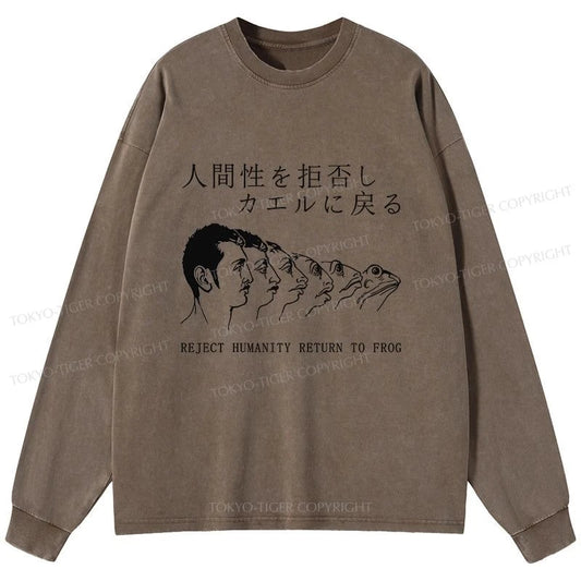 Tokyo-Tiger Return To Frog Washed Long Sleeve T-Shirt