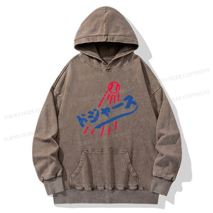 Tokyo-Tiger LA Dodgers Japanese Logo Washed Hoodie