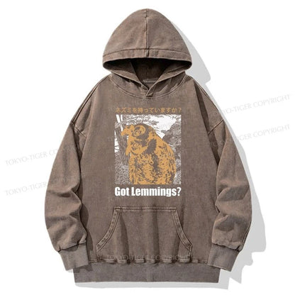 Tokyo-Tiger Do You Have Lemmings Japanese Washed Hoodie