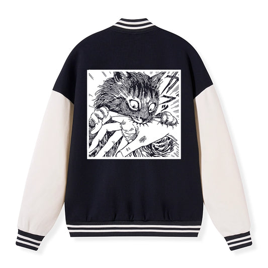 Tokyo-Tiger Creepy Cat Anime Horror Anteater Embroidery Varsity Jacket