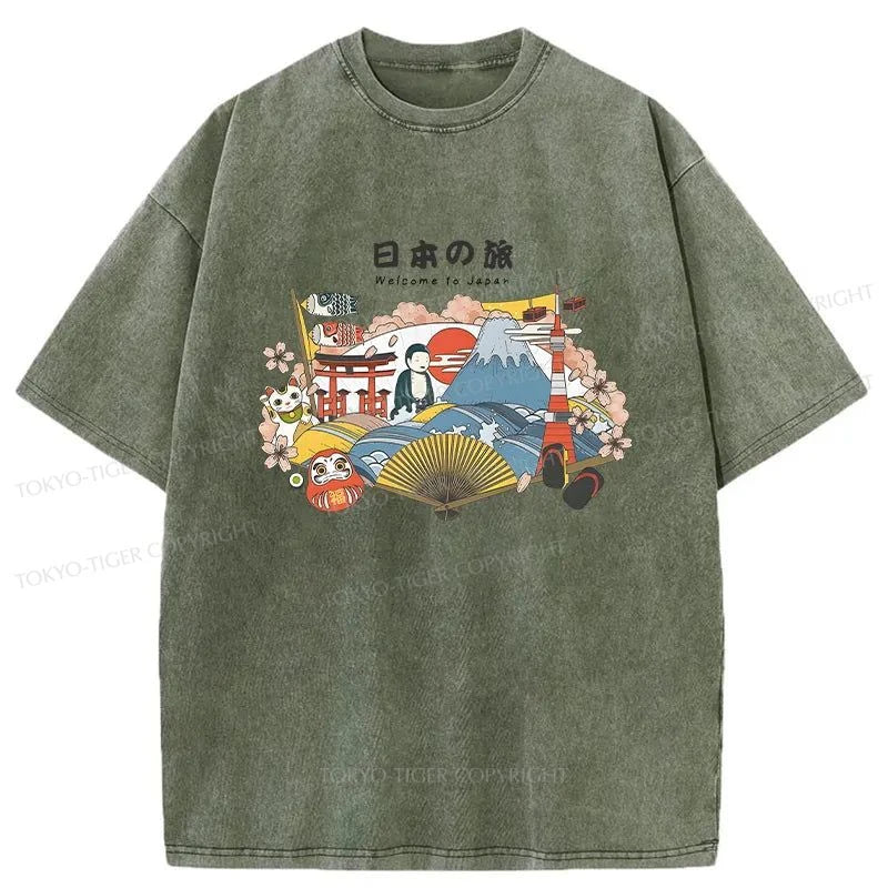 Tokyo-Tiger Trip To Japan Washed T-Shirt