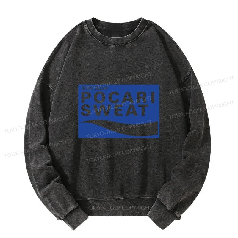 Tokyo-Tiger POCARI SWEAT Logo Washed Sweatshirt