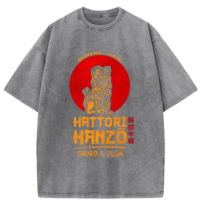 Tokyo-Tiger Hattori Hanzo Katana Washed T-Shirt