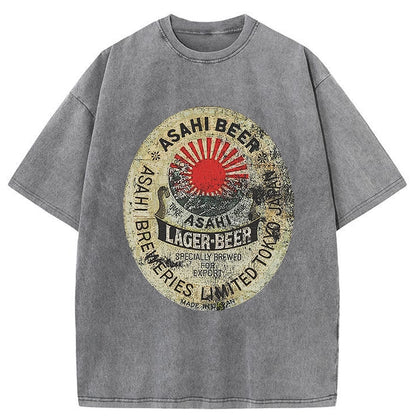 Tokyo-Tiger ASAHI BEER Japanese Washed T-Shirt
