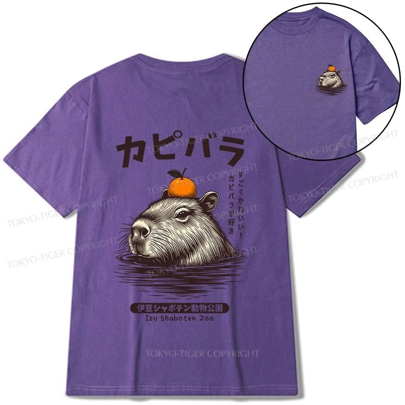 Tokyo-Tiger Capybara Hot Spring Front Back Classic T-Shirt