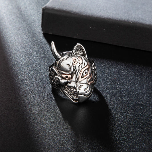 Tokyo-Tiger Dark Hannya Mask Ring