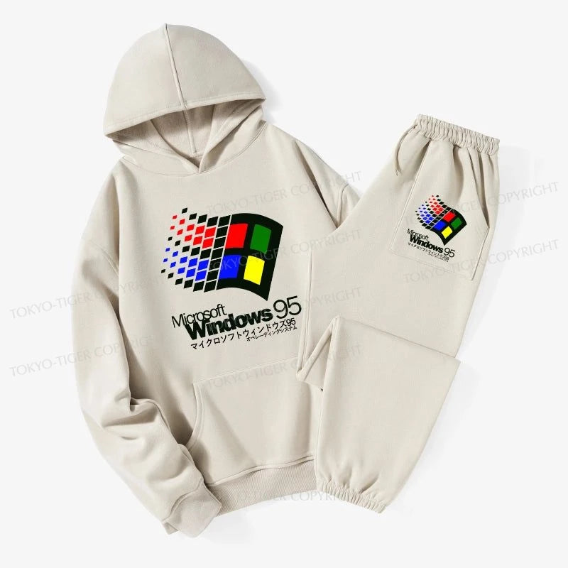 Tokyo-Tiger Windows 95 Logo Fleece Lined Hoodie Set