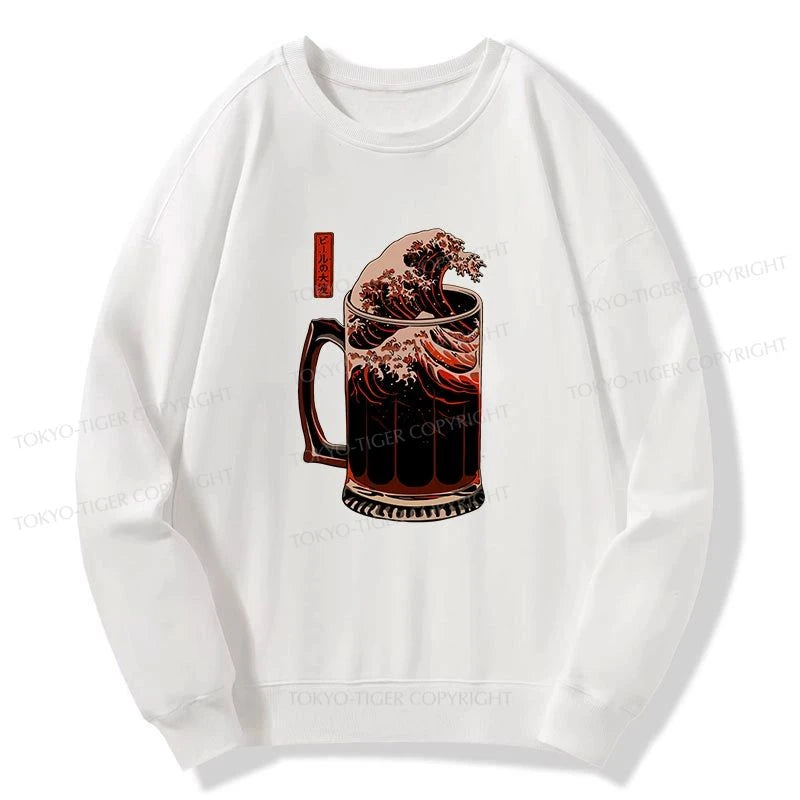 Tokyo-Tiger The Great Wave Of Beer Japanese Sweatshirt