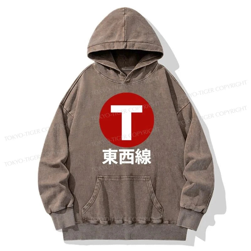 Tokyo-Tiger Tozai Line Kyoto Washed Hoodie