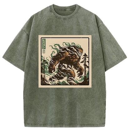 Tokyo-Tiger Walking Monkey Demon Washed T-Shirt