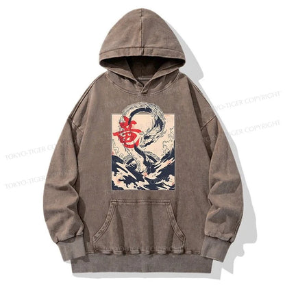 Tokyo-Tiger Sea Dragon Japanese Washed Hoodie