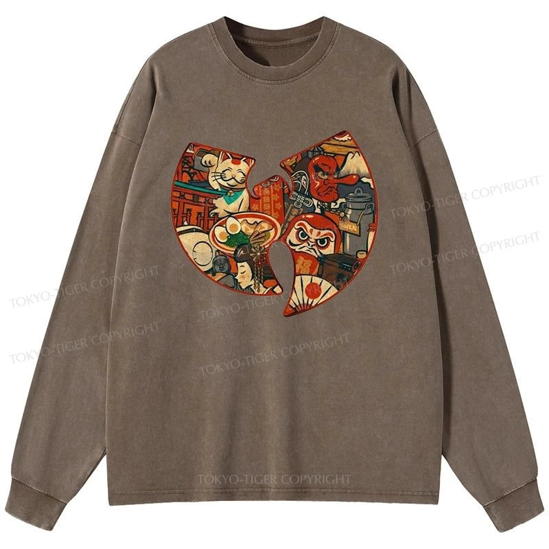 Tokyo-Tiger Wutang Clan Japanese Washed Long Sleeve T-Shirt