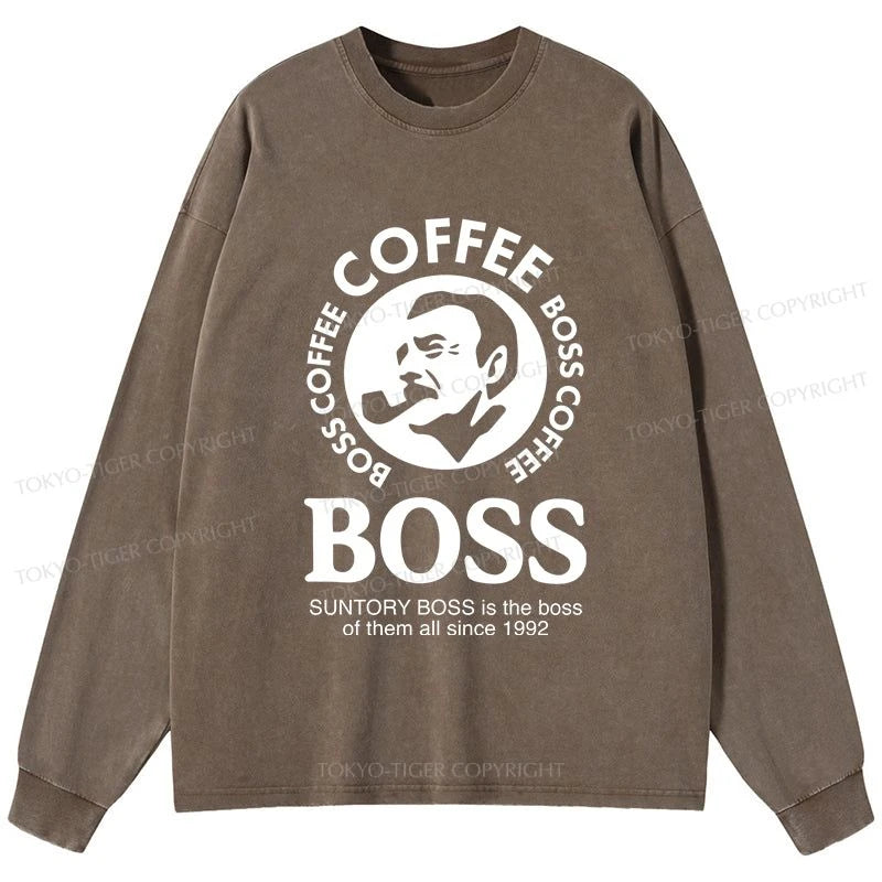 Tokyo-Tiger Boss Is The Boss Of Them All Washed Long Sleeve T-Shirt