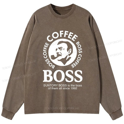 Tokyo-Tiger Boss Is The Boss Of Them All Washed Long Sleeve T-Shirt