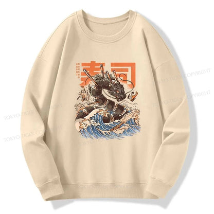 Tokyo-Tiger The Great Sushi Dragon Wave Sweatshirt