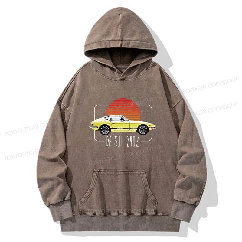 Tokyo-Tiger Datsun 240Z Retro Classic Car Washed Hoodie