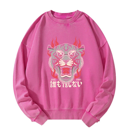 Tokyo-Tiger Japanese Tiger Fire Washed Sweatshirt