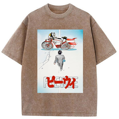 Tokyo-Tiger Peewee Bicycle Washed T-Shirt
