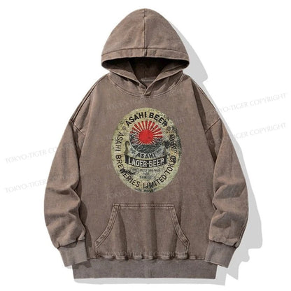 Tokyo-Tiger ASAHI BEER Japanese Washed Hoodie