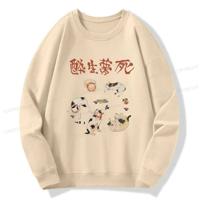 Tokyo-Tiger Drunken Cats Sweatshirt