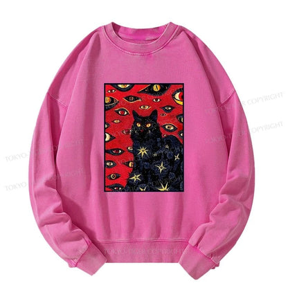 Tokyo-Tiger Mysterious Cat Washed Sweatshirt