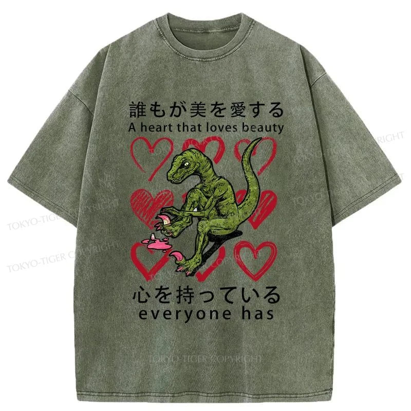 Tokyo-Tiger Dinosaur Nail Polish Japanese Washed T-Shirt