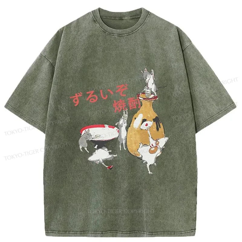 Tokyo-Tiger Rats Who Stole The Wine Washed T-Shirt