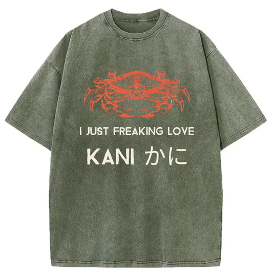 Tokyo-Tiger I Just Freaking Love Crab Washed T-Shirt