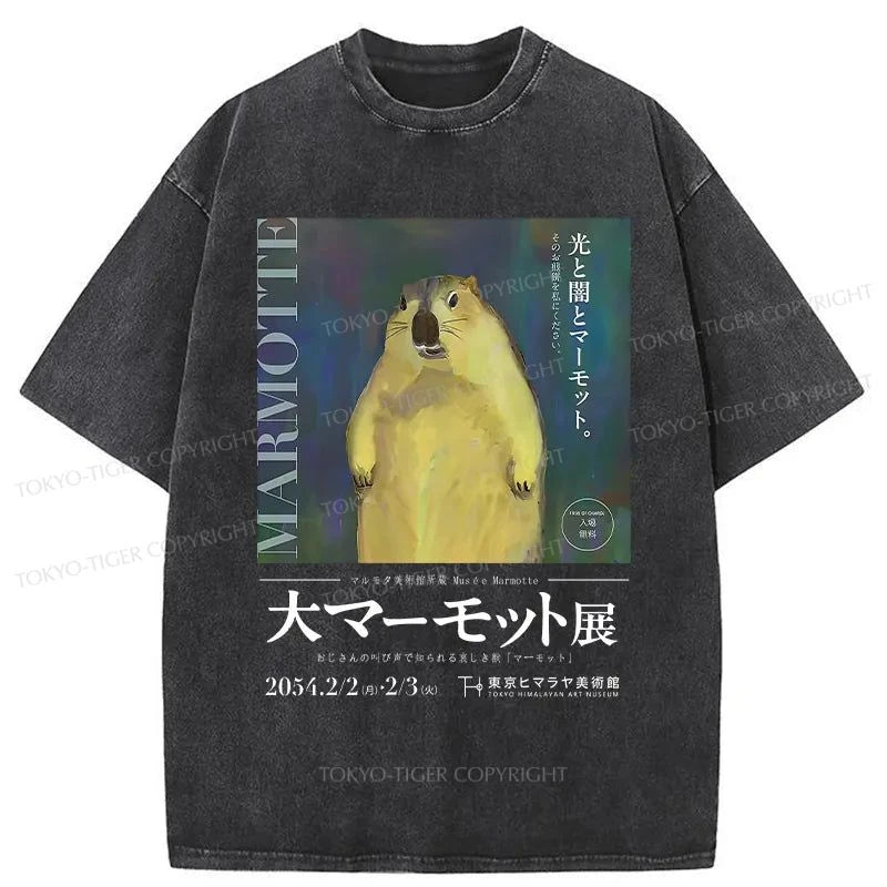 Tokyo-Tiger The Great Marmot Exhibition Washed T-Shirt