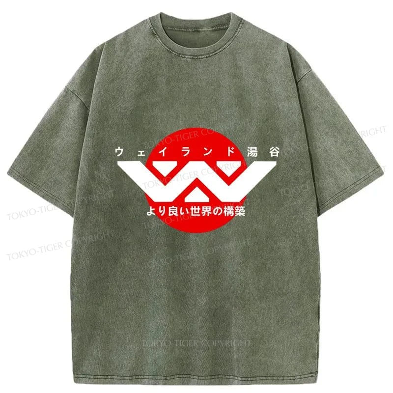 Tokyo-Tiger Weyland Yutani Logo Washed T-Shirt